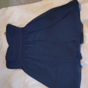 Monique Lhuillier bridesmaid navy strapless 8